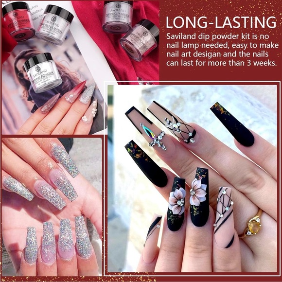 NEW IN BOX, Saviland Dip Powder Nail Kit - 10 Colors Dip Powder Starter Kit - Picture 5 of 5